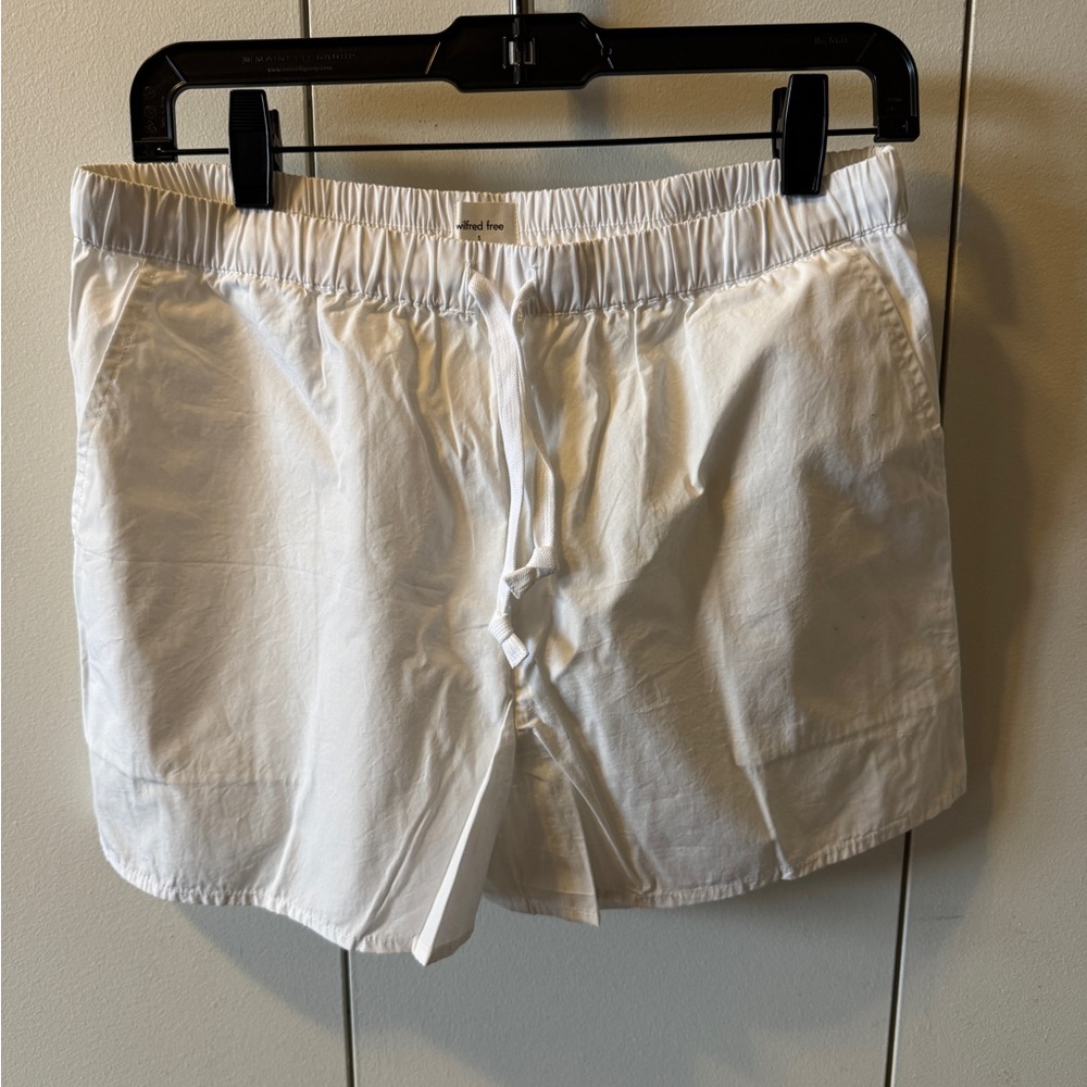 Aritzia White Elastic Drawstring Athletic Shorts